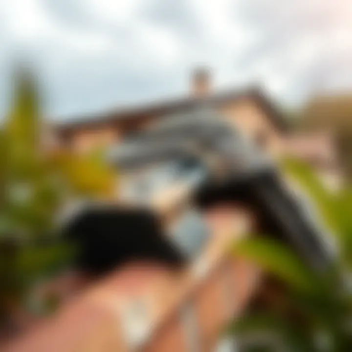 Close-up of a roof inspection