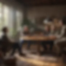 A diverse group engaged in a productive conversation