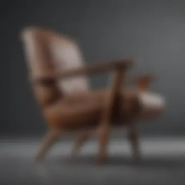 Close-up of a mid-century modern chair design with unique lines