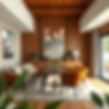 An elegant dining space featuring iconic Mid-Century Modern furniture