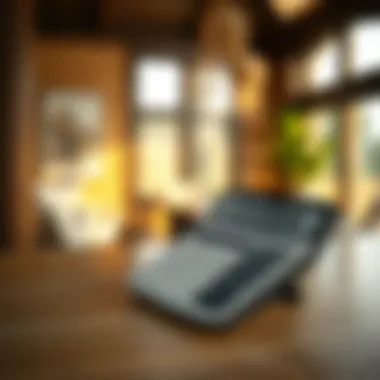 Calculator displaying square footage calculations