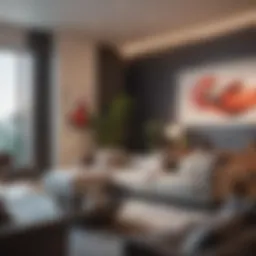 A chic living room interior showcasing modern design elements