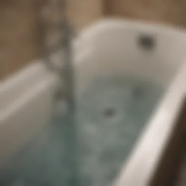 Diagram of plumbing system showing tub drainage