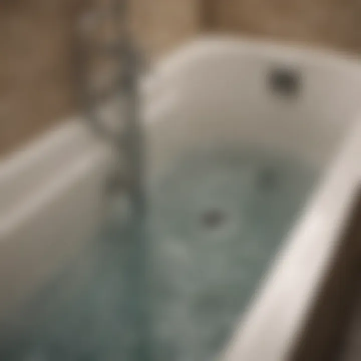 Diagram of plumbing system showing tub drainage