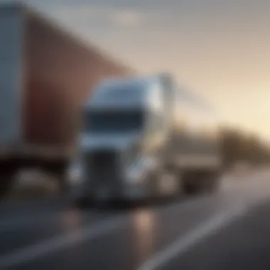 Moving Truck in Transit An illustration of a moving truck in transit