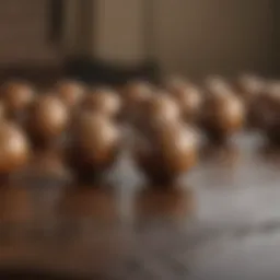 Close-up of wooden studs showcasing their texture and grain