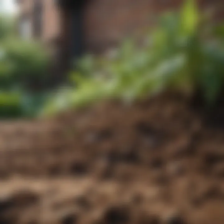 Close-up of healthy soil rich in nutrients for urban gardening