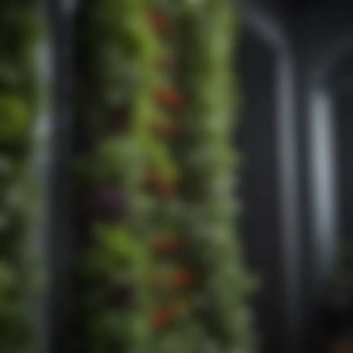 Innovative vertical garden design with herbs and vegetables
