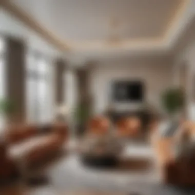 Elegant Living Room Design at West Slope Terrace Apartments Spacious living room inside West Slope Terrace Apartments highlighting elegant design